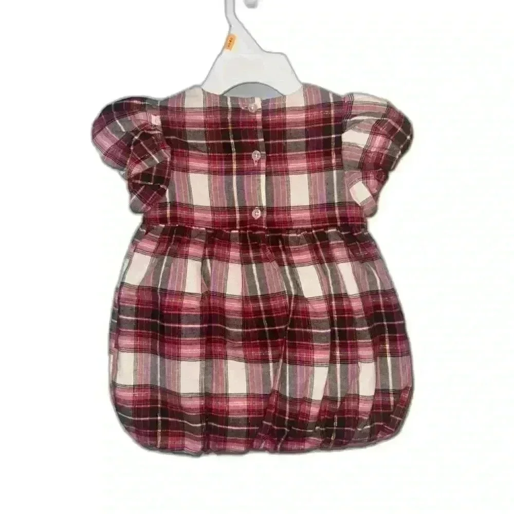 🎄NWT First Impressions plaid baby dress -‎ 12 months